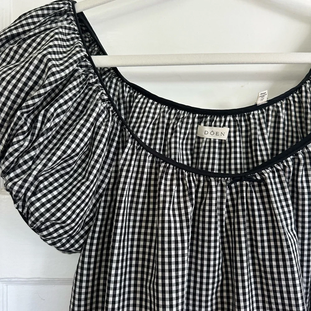 DOEN JULIA DRESS noir maddalena gingham - Picture 2 of 2